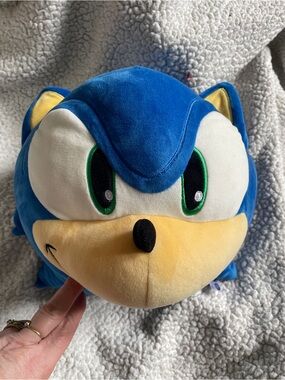 Blue Sonic-Inspired Plush Stuffed Animal
